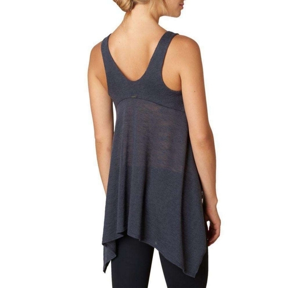 Prana Whisper Charvoal Gray Scoop Neck Knit Yoga Tank Top - Picture 3 of 10
